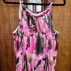 Cato Sleeveless Pink and Black Blouse